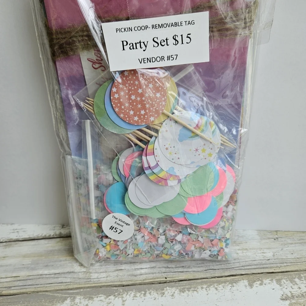 Rainbow Party Set with Confetti